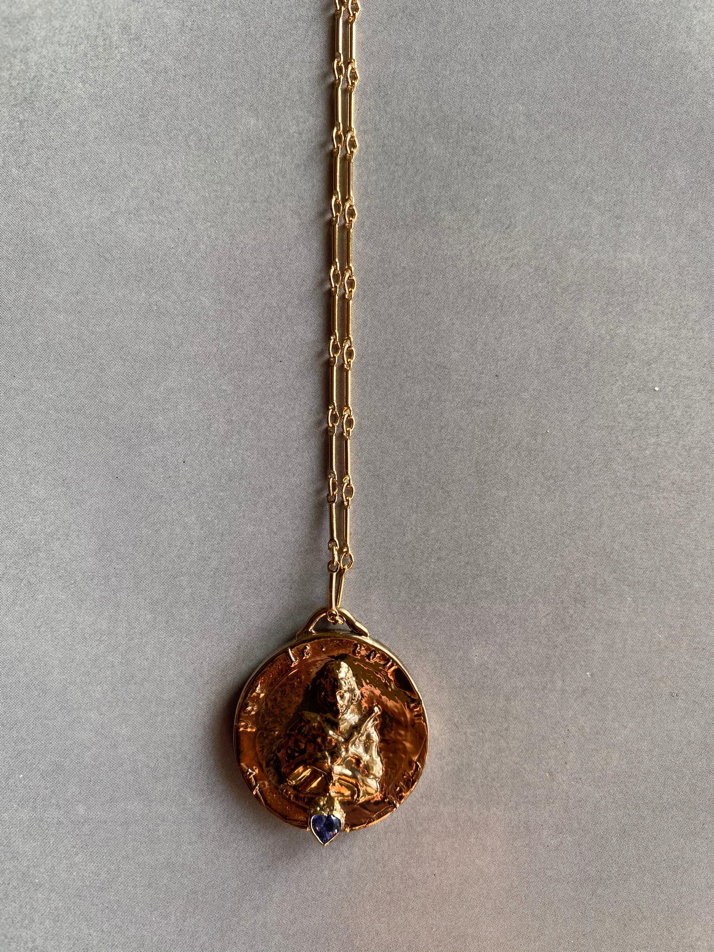 gold joan of arc pendant