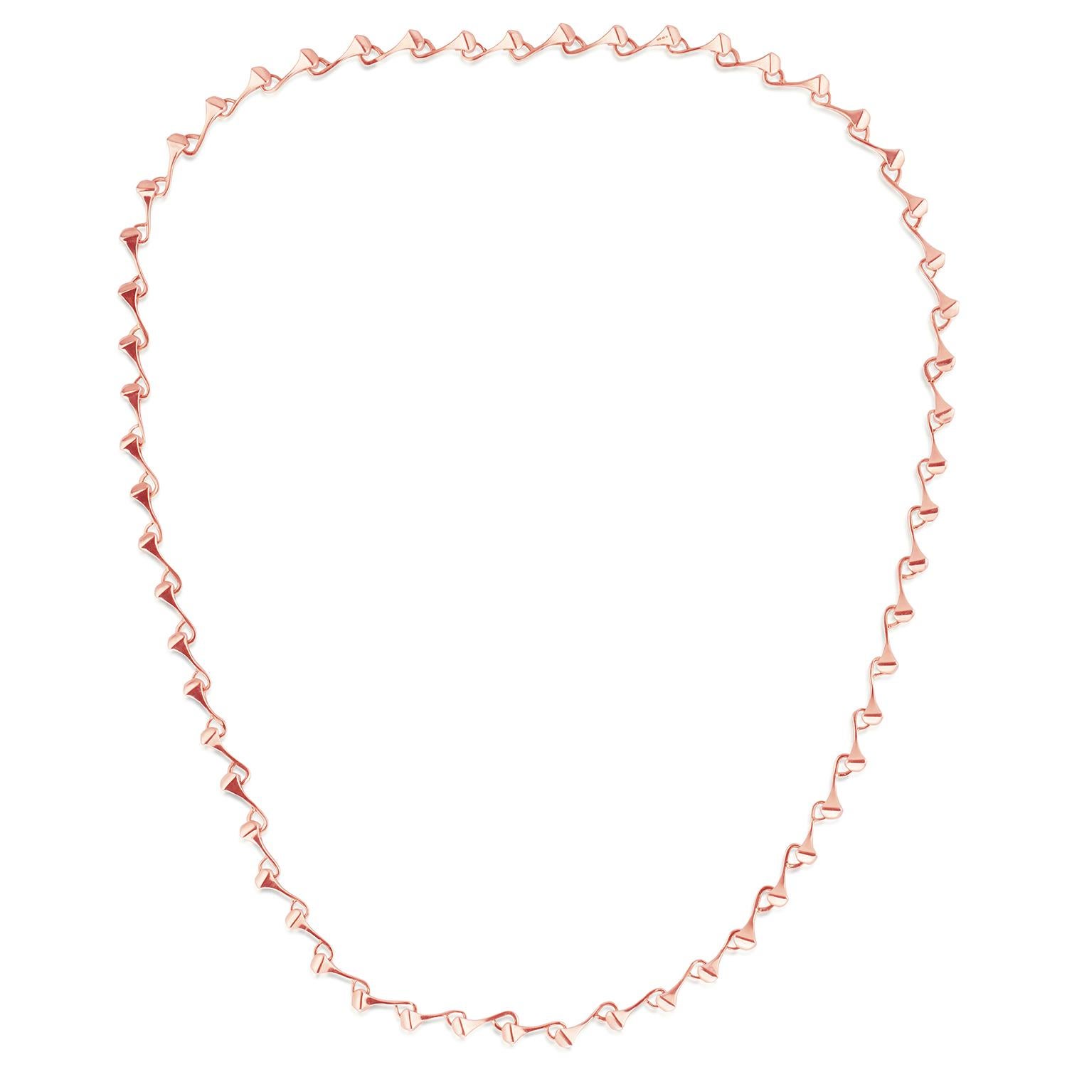 Contemporary Long Chain Necklace Rose Gold For Sale