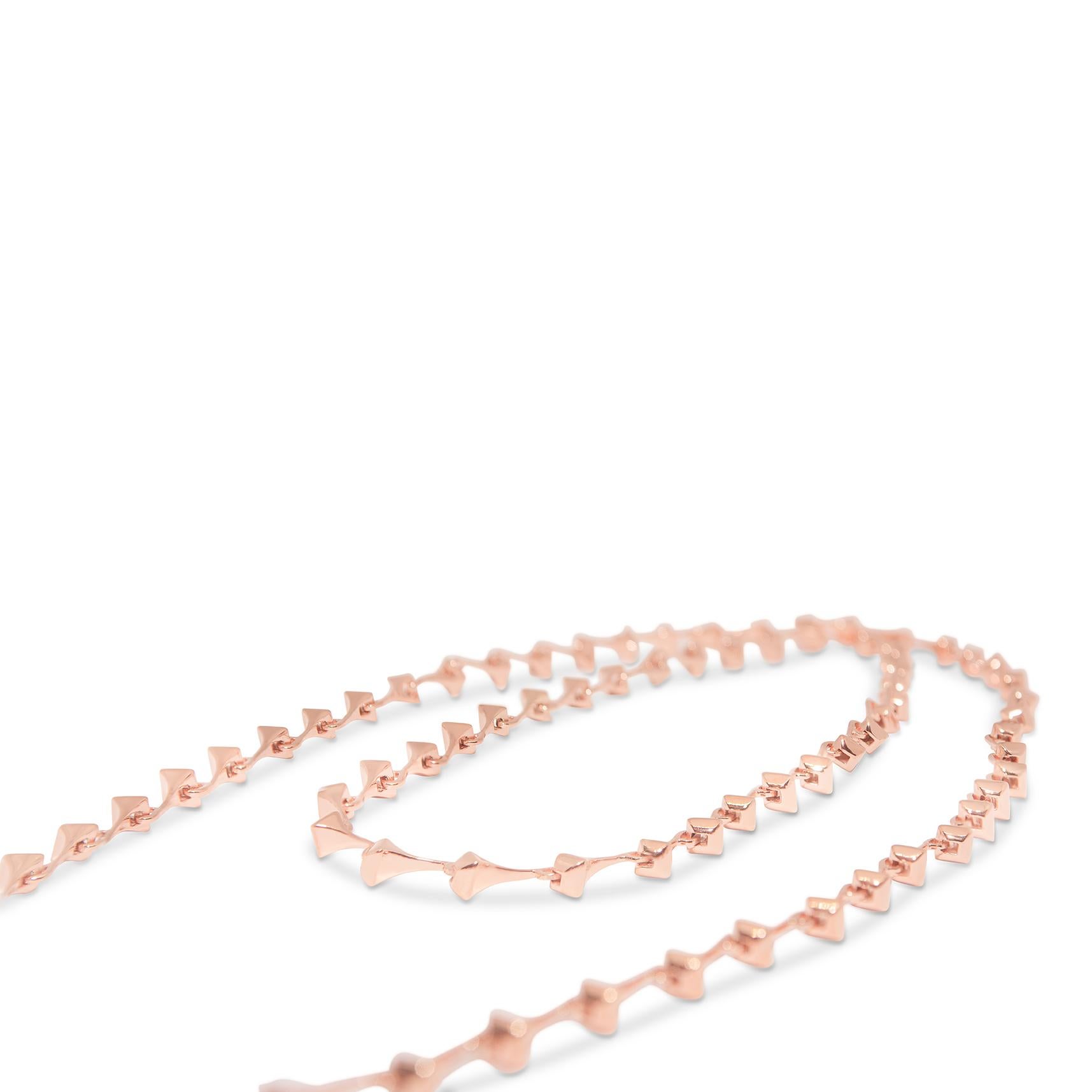 Long Chain Necklace Rose Gold In New Condition For Sale In London, Richmond