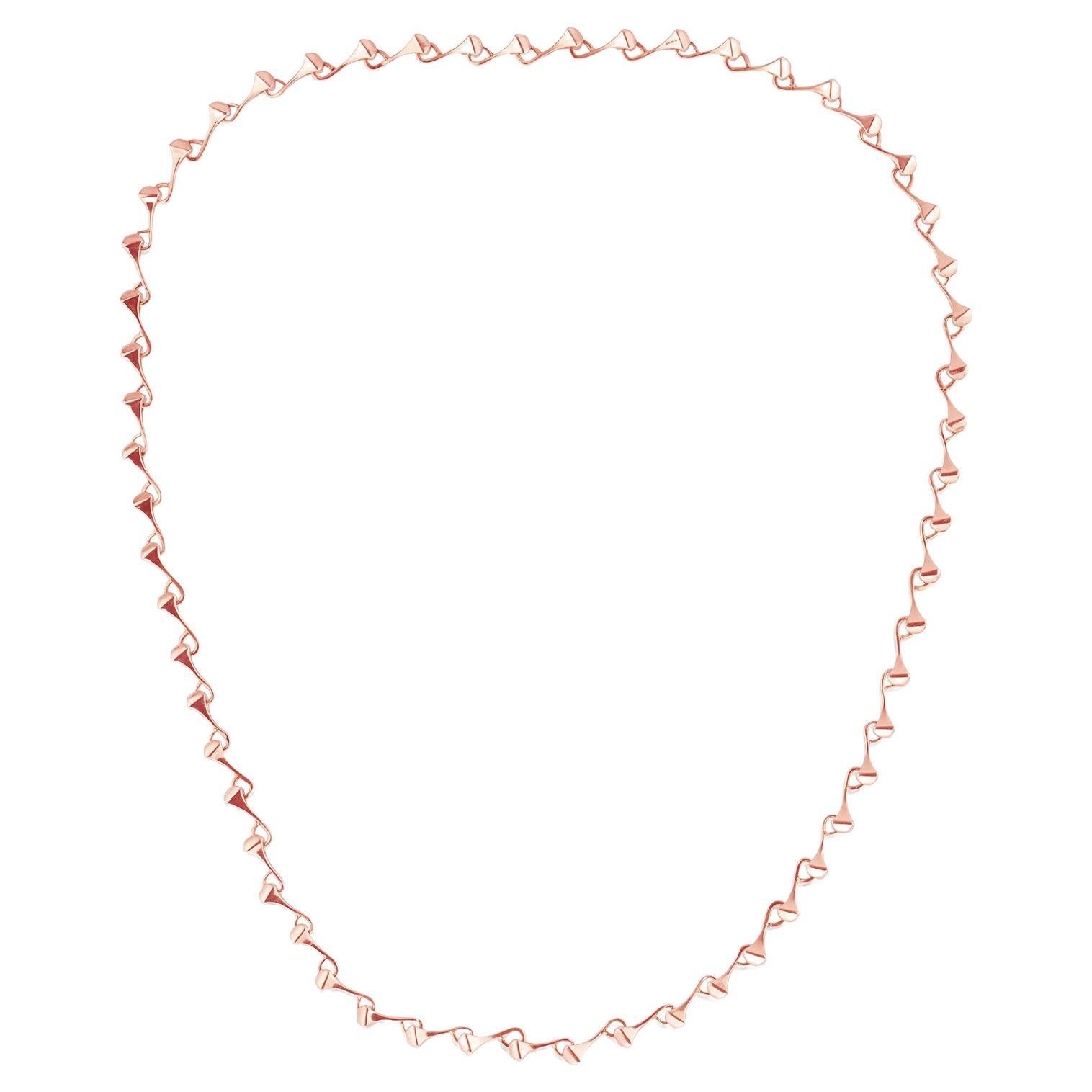 Chaîne longue collier en or rose