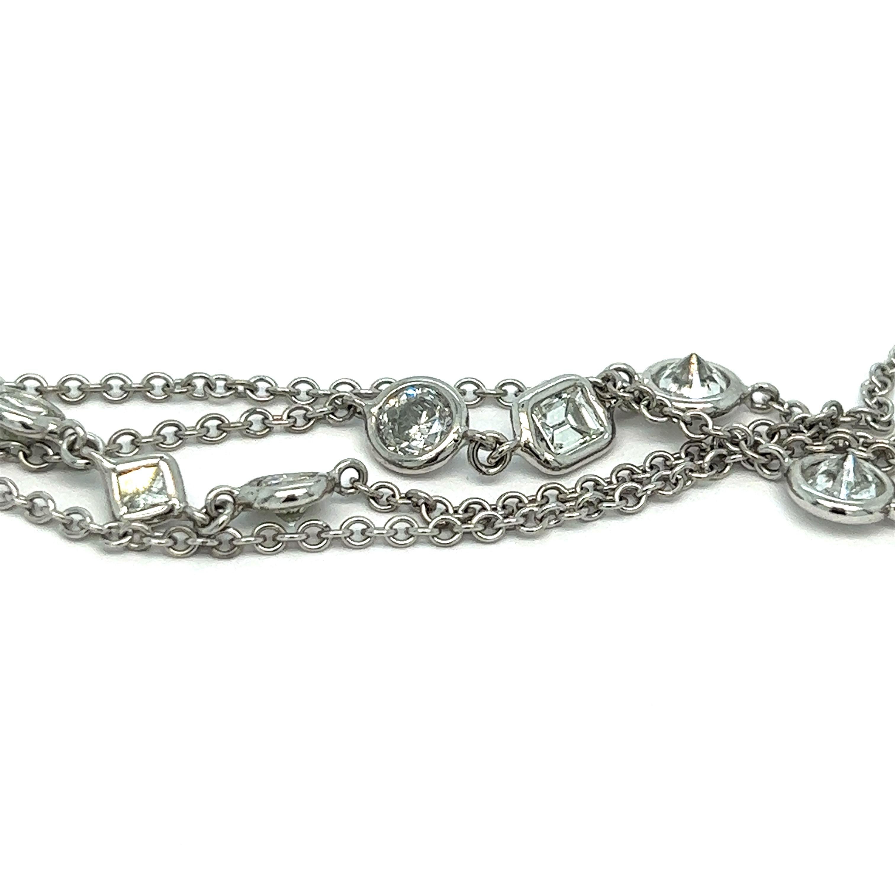 Contemporary Long Chain Yard Diamond White Gold Necklace