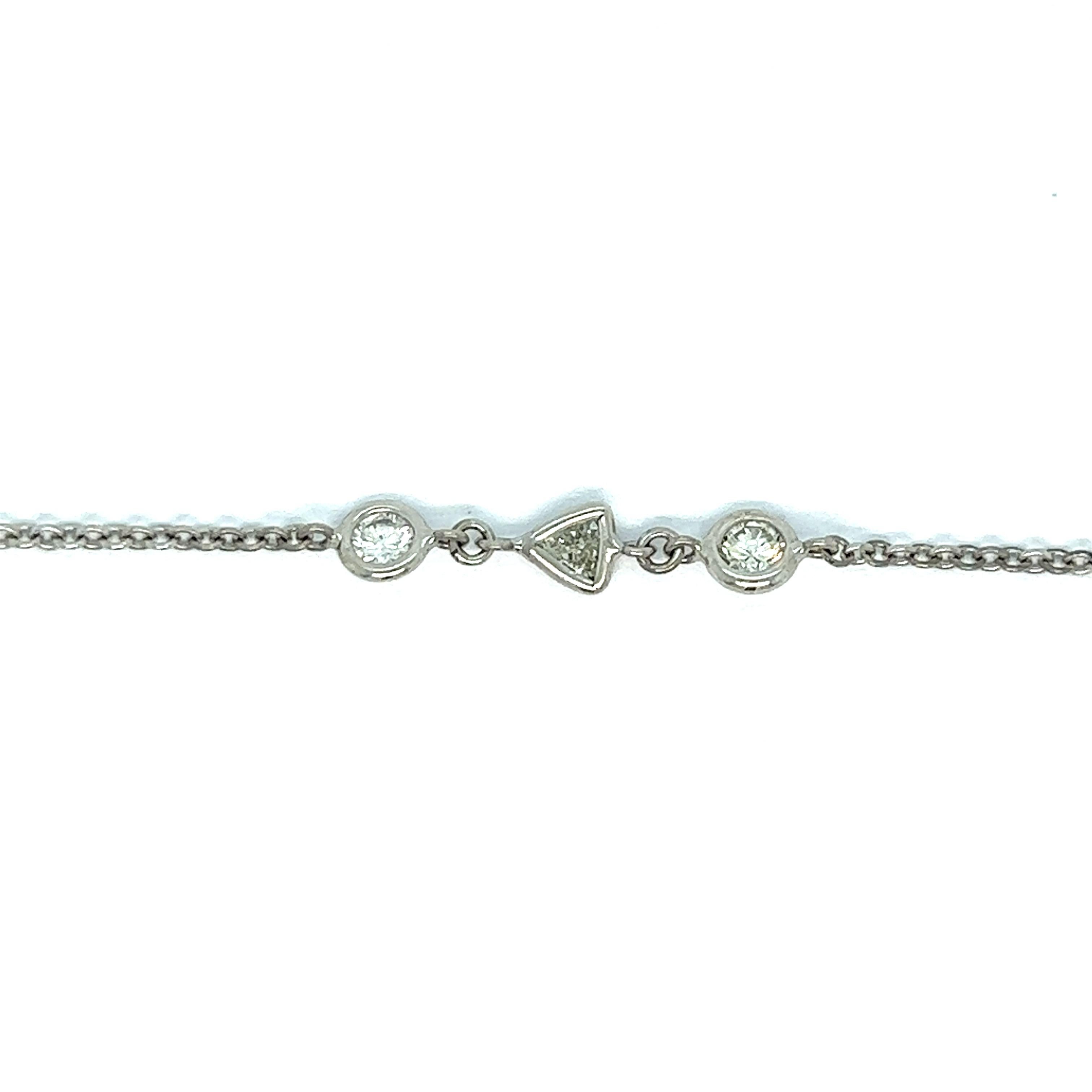 Women's Long Chain Yard Diamond White Gold Necklace For Sale