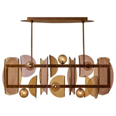 Long Chandelier in Murano Glass by Studio Glustin