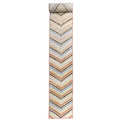 Long Checkerboard Vintage Turkish Deco Runner