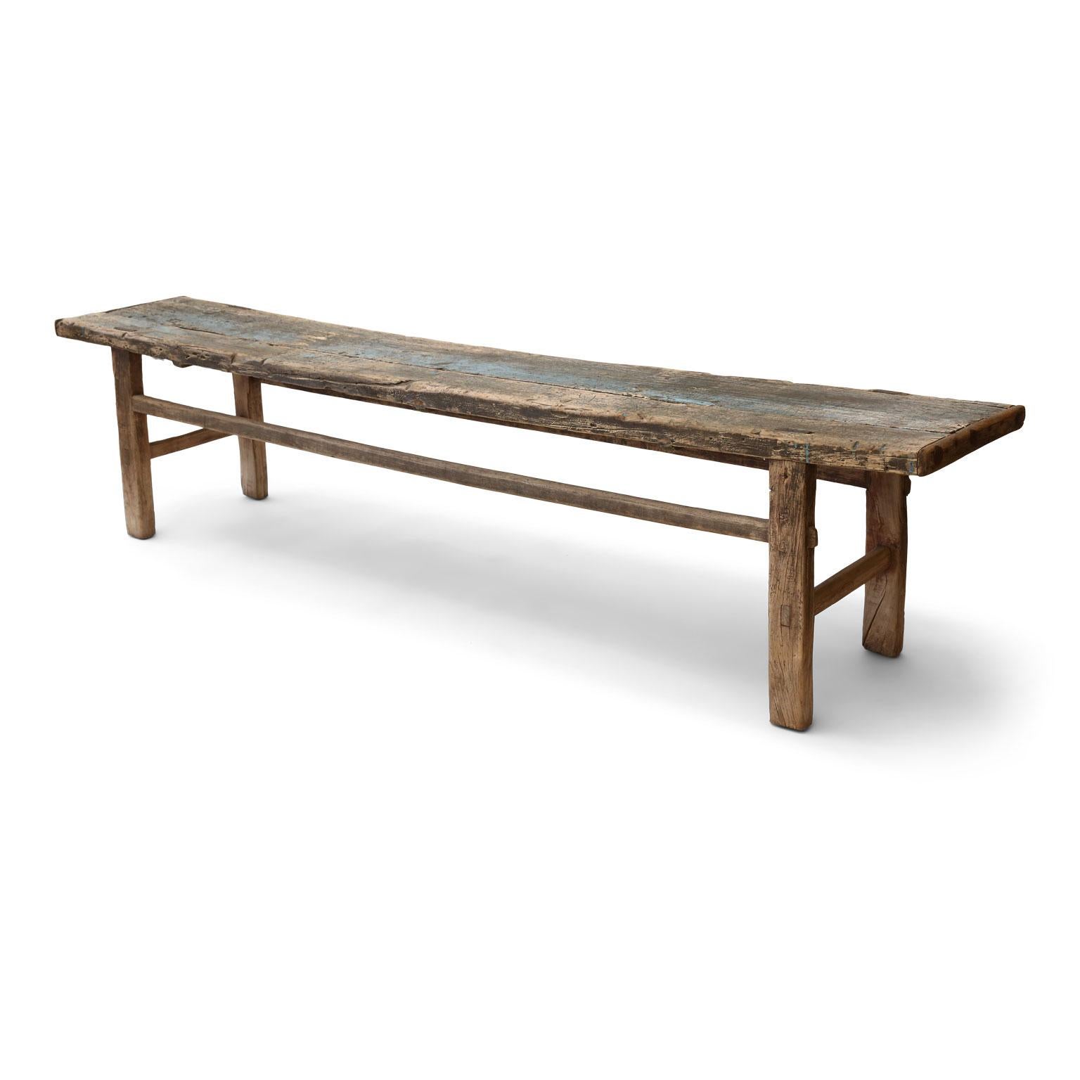 19th Century Long Chinese Elm Bench