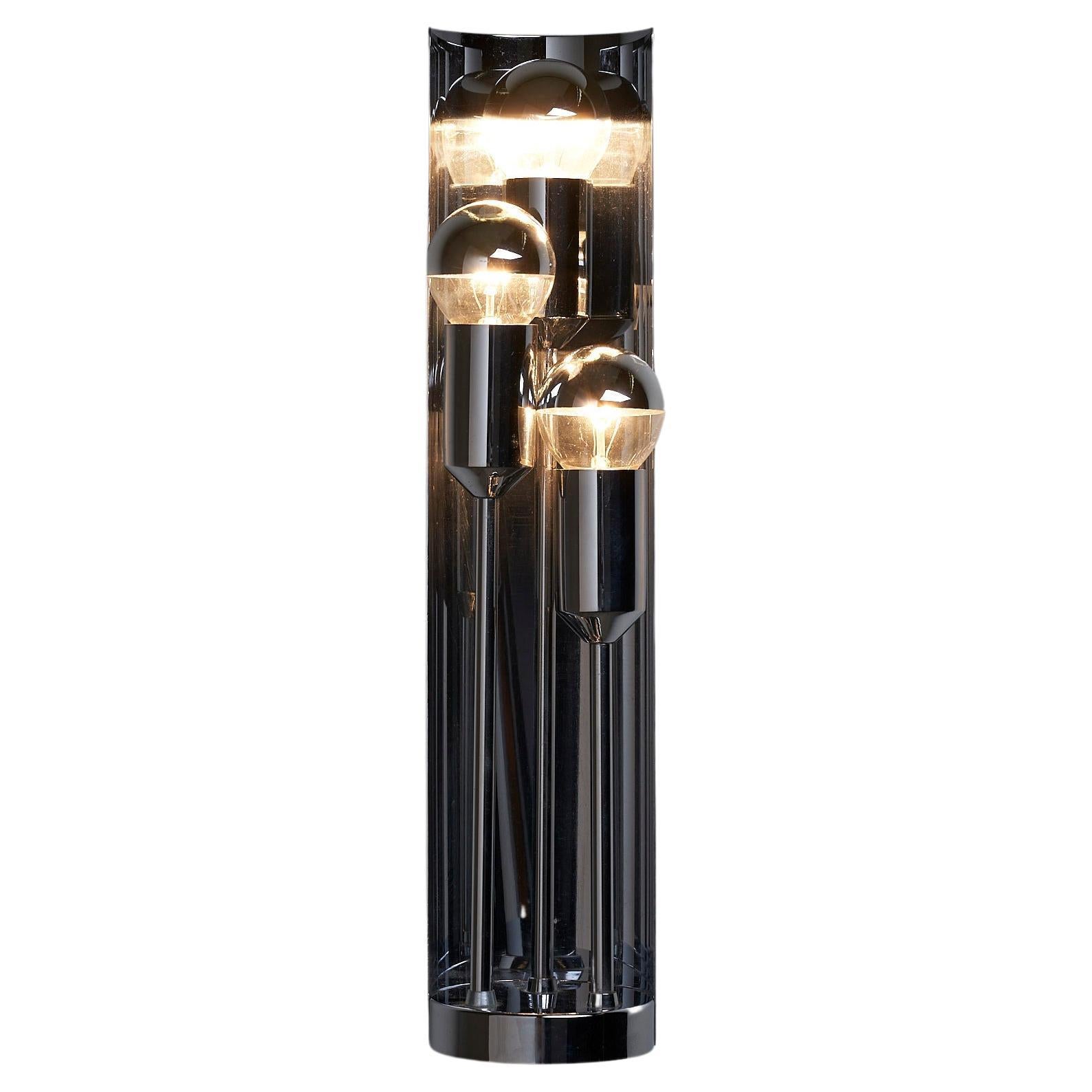 Long Chrome Space Age Wall Lamp With Reflector, Cosack Leuchten For Sale