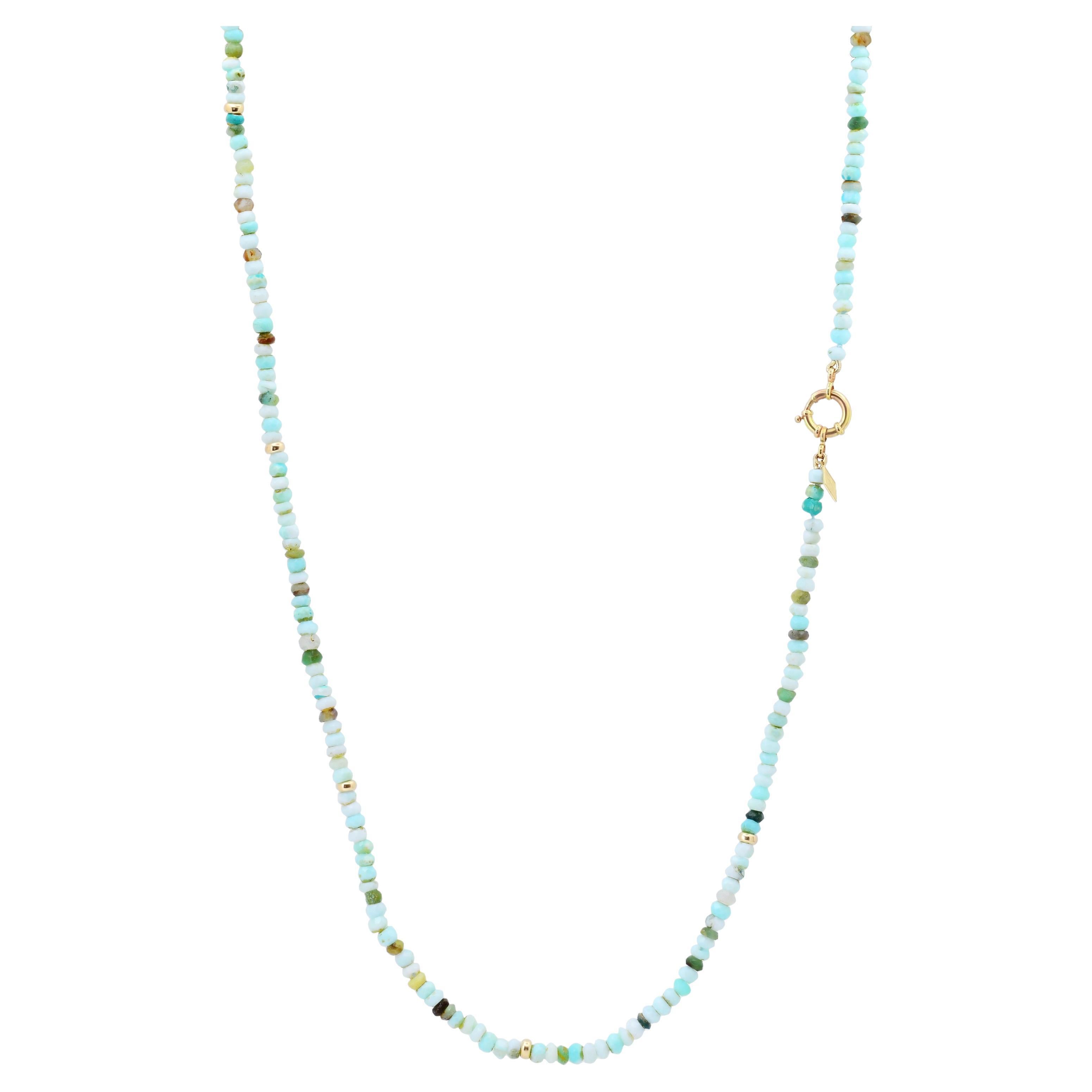 Long Chunky Knotted Gemstone Necklace: Opal For Sale