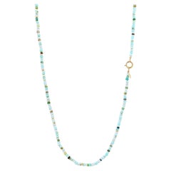 Collana lunga con gemme annodate: Opale