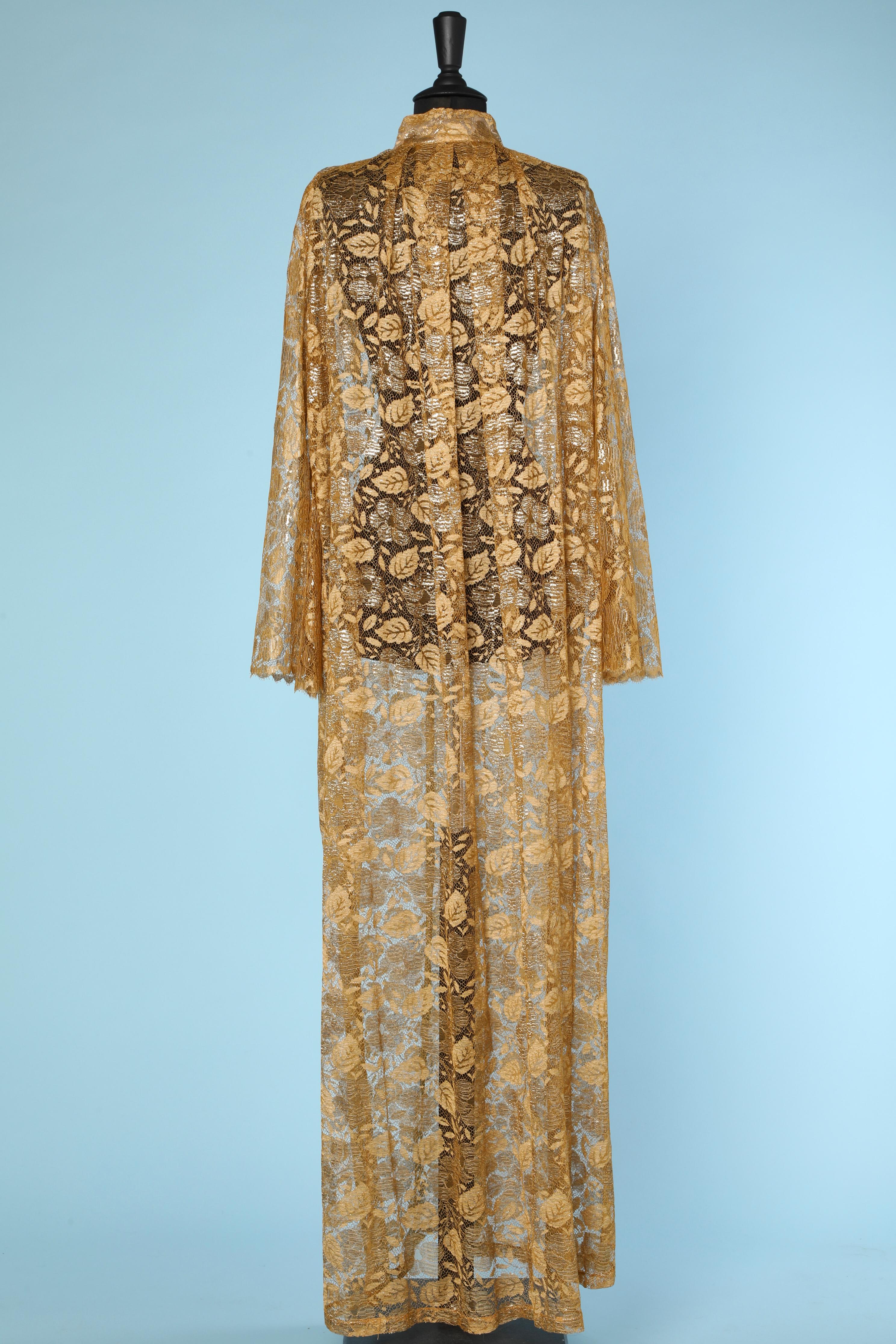 Women's Long coat in gold lace  For Sale
