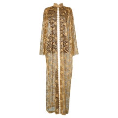 Long coat in gold lace