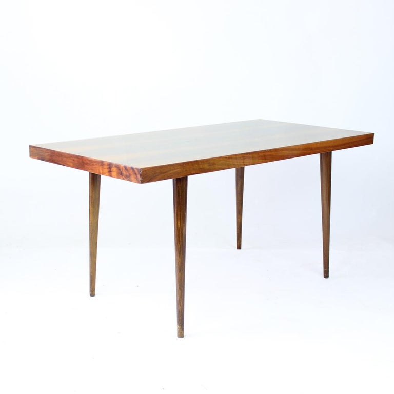 Long Coffee Table In Walnut By Mier, Czechoslovakia 1960s For Sale at