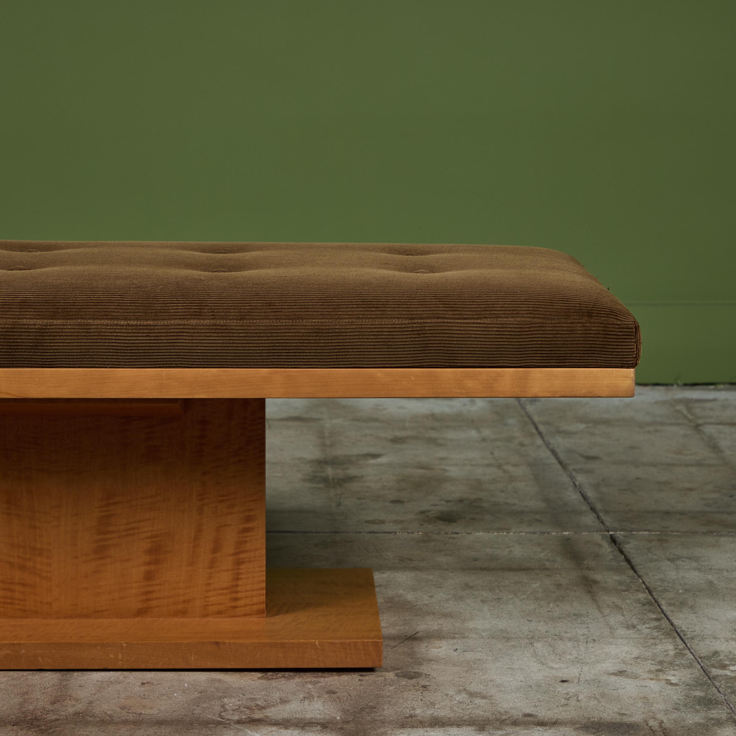 Long Corduroy Upholstered Bench 3