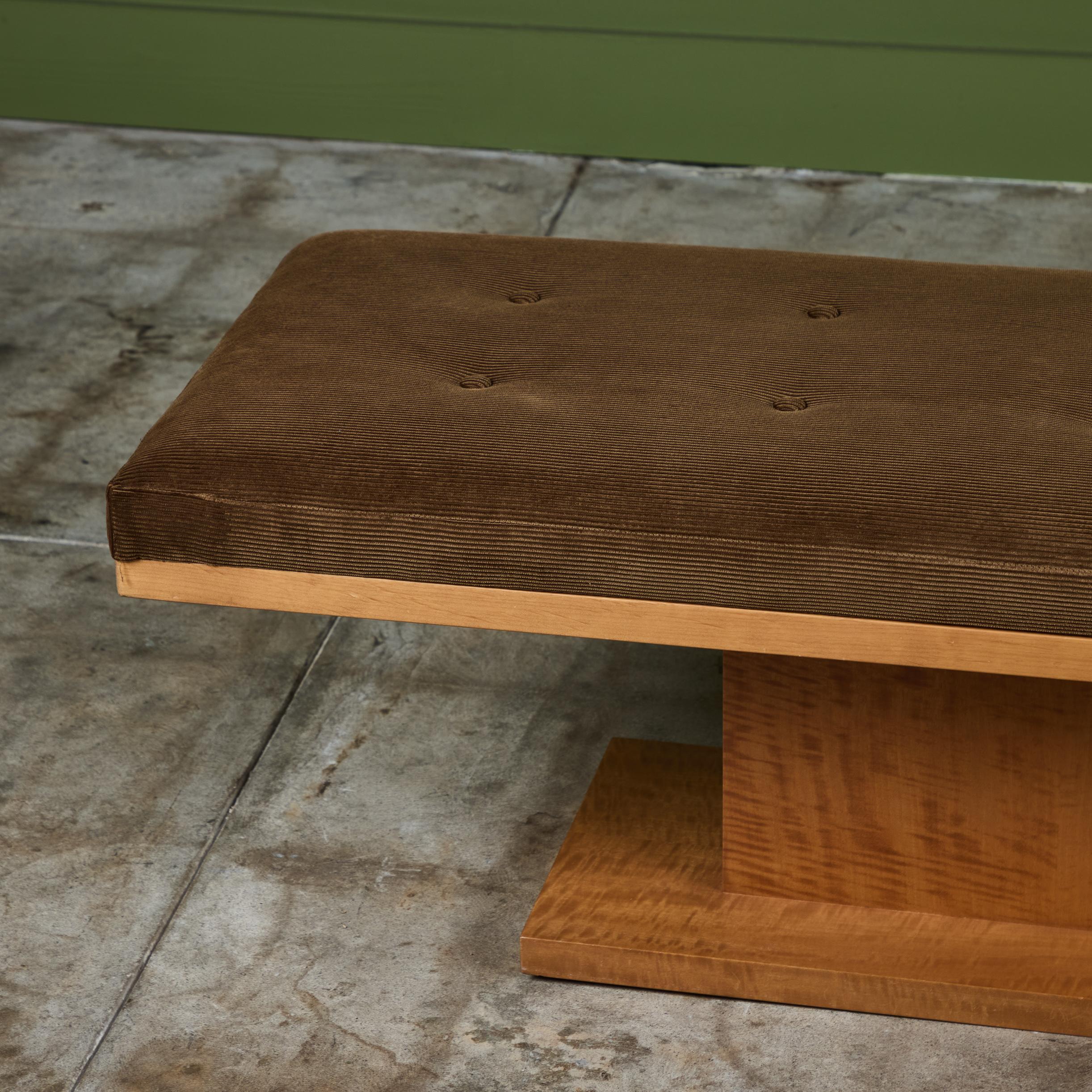 Long Corduroy Upholstered Bench 4