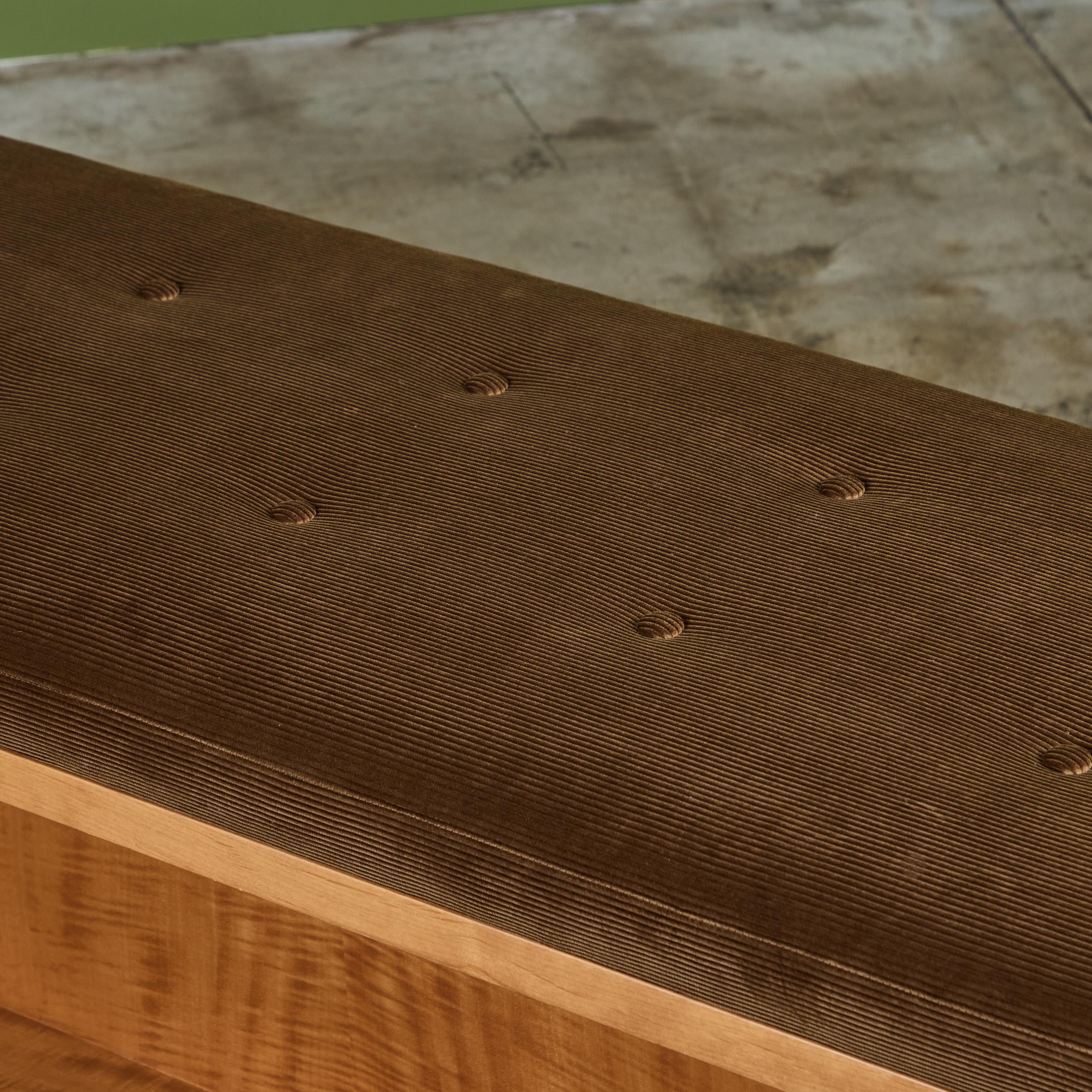 Long Corduroy Upholstered Bench 7