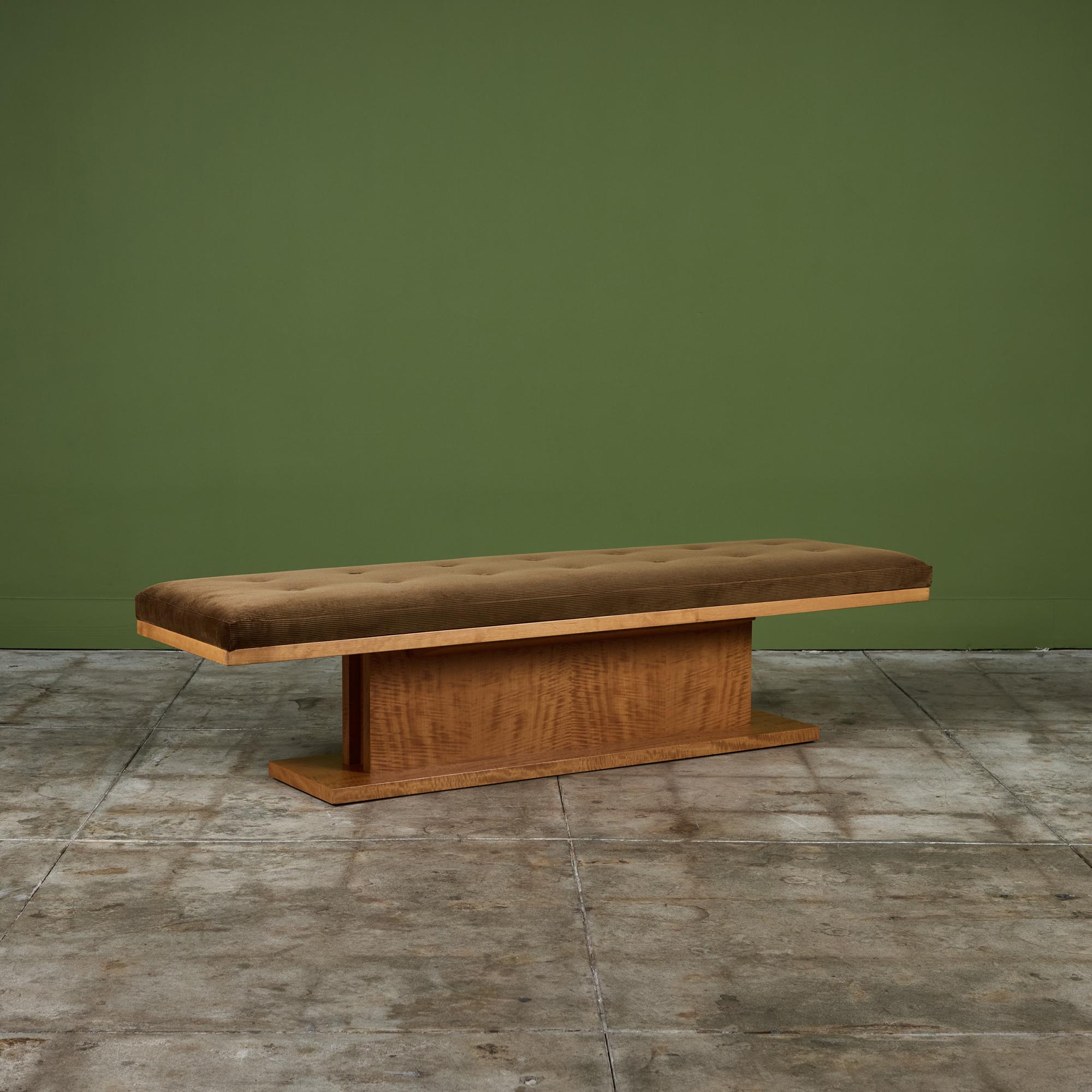 American Long Corduroy Upholstered Bench