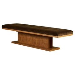 Long Corduroy Upholstered Bench