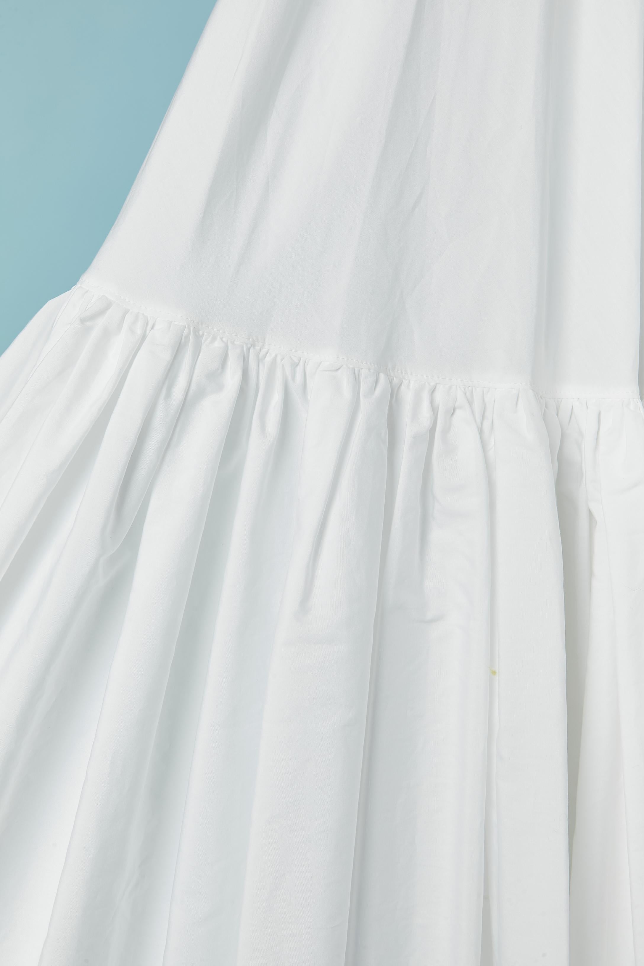 Gris Jupe longue à volants en coton et popeline CHRISTIAN DIOR en vente