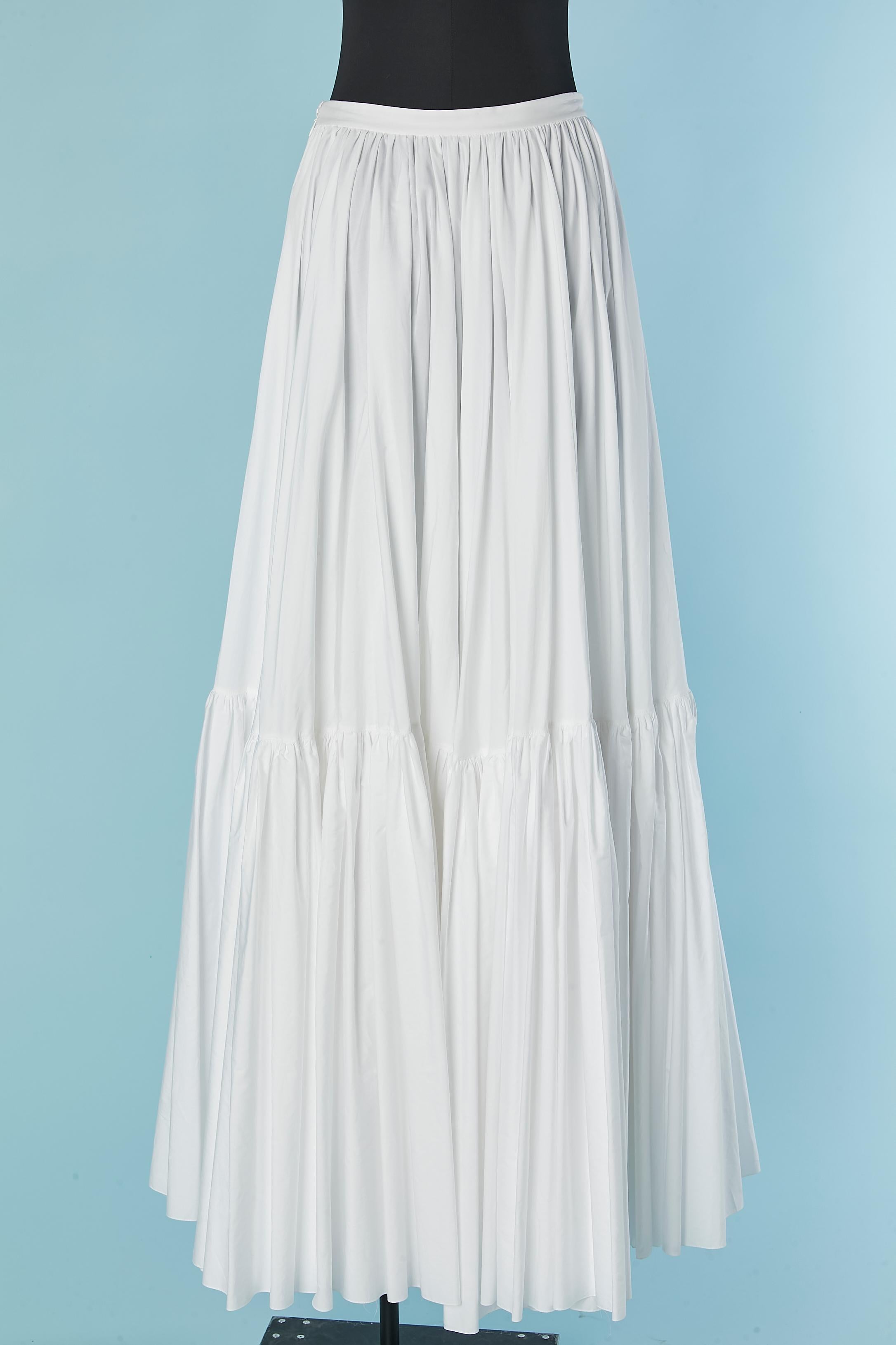 Jupe longue à volants en coton et popeline CHRISTIAN DIOR Pour femmes en vente