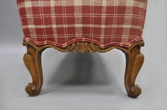 Vintage Long Country French Louis XV Provincial Style 50" Carved Walnut Bench