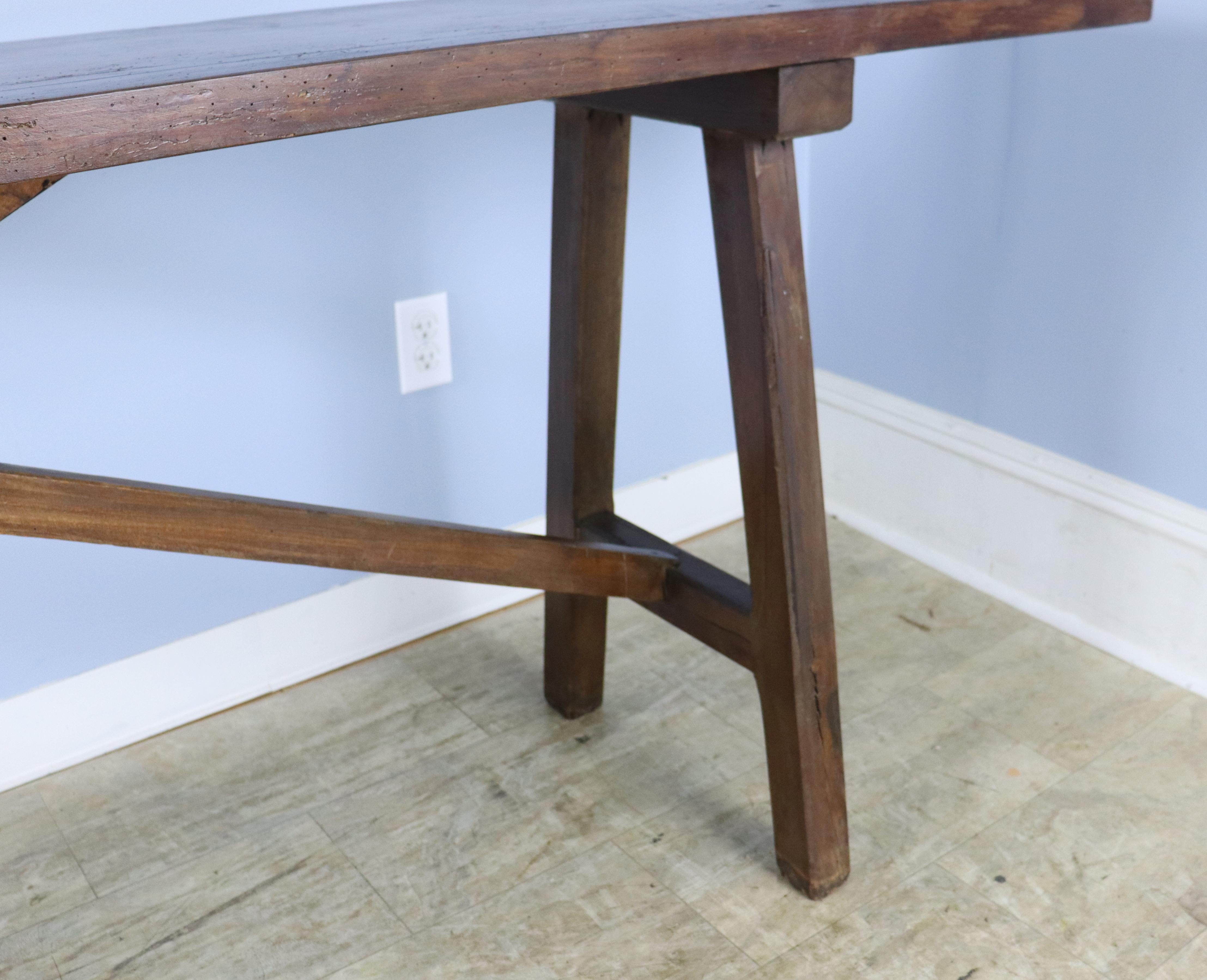 Long Country Fruitwood Console Table or Server 8
