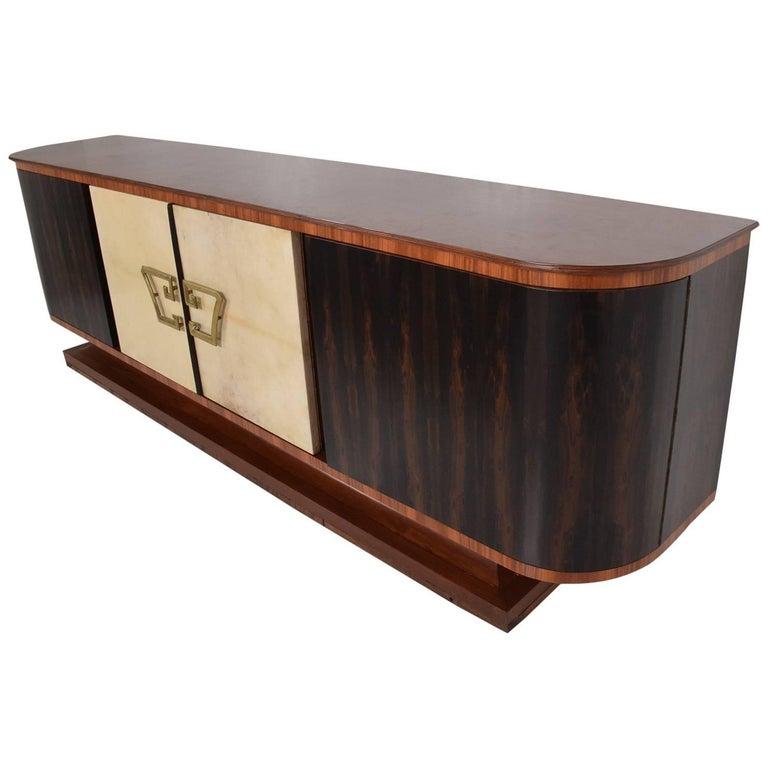 Mid-Century Modern  1950s Roberto & Mito Block Mexican Regency Long Credenza Exotic Ziricote Mexico