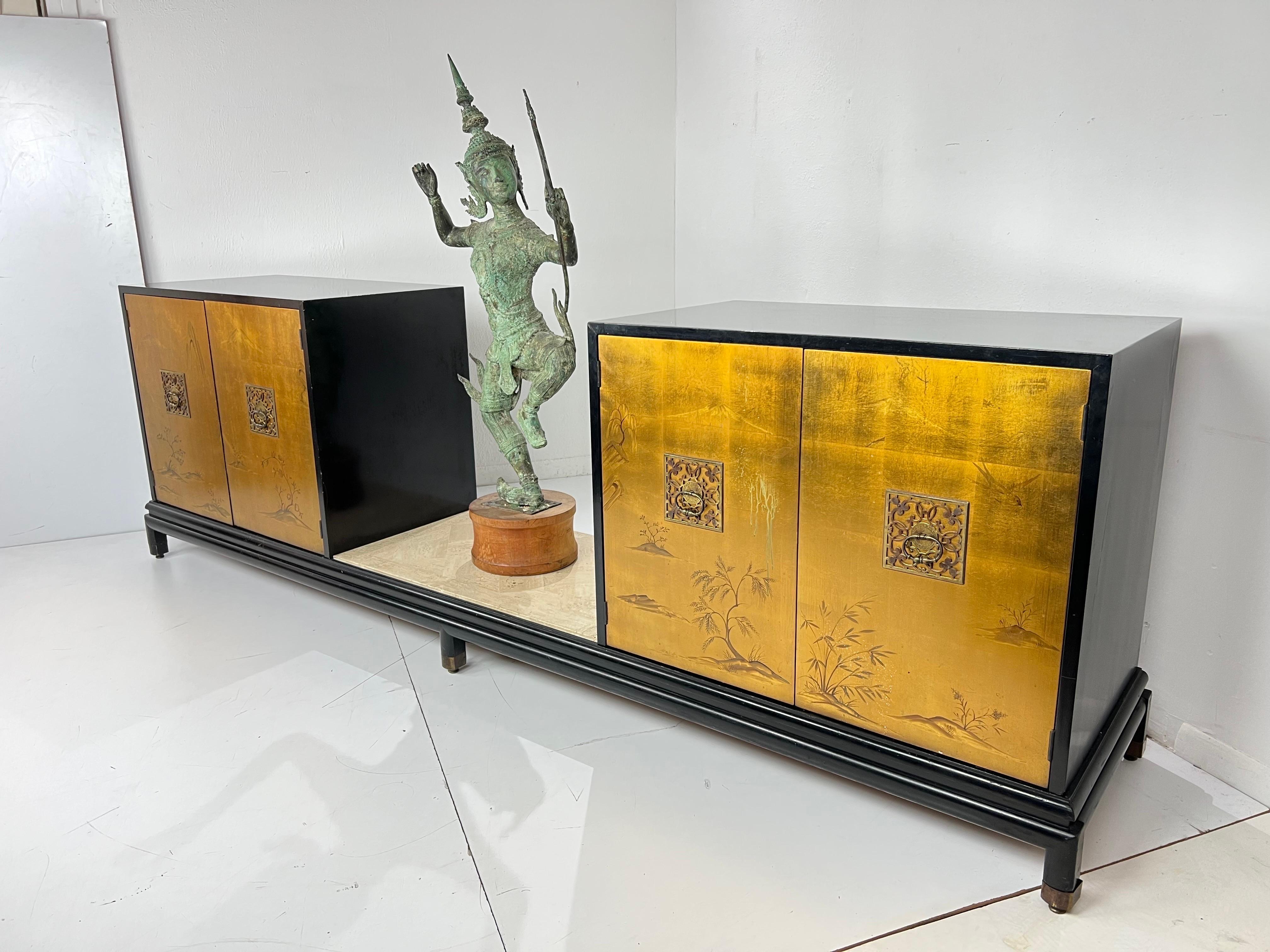 Mid-20th Century Long Credenza / Double Cabinet by Renzo Rutili for Johnson Furniture For Sale