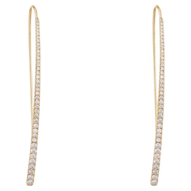 0.90ct Diamond 14K Yellow Gold Drop Earrings For Sale