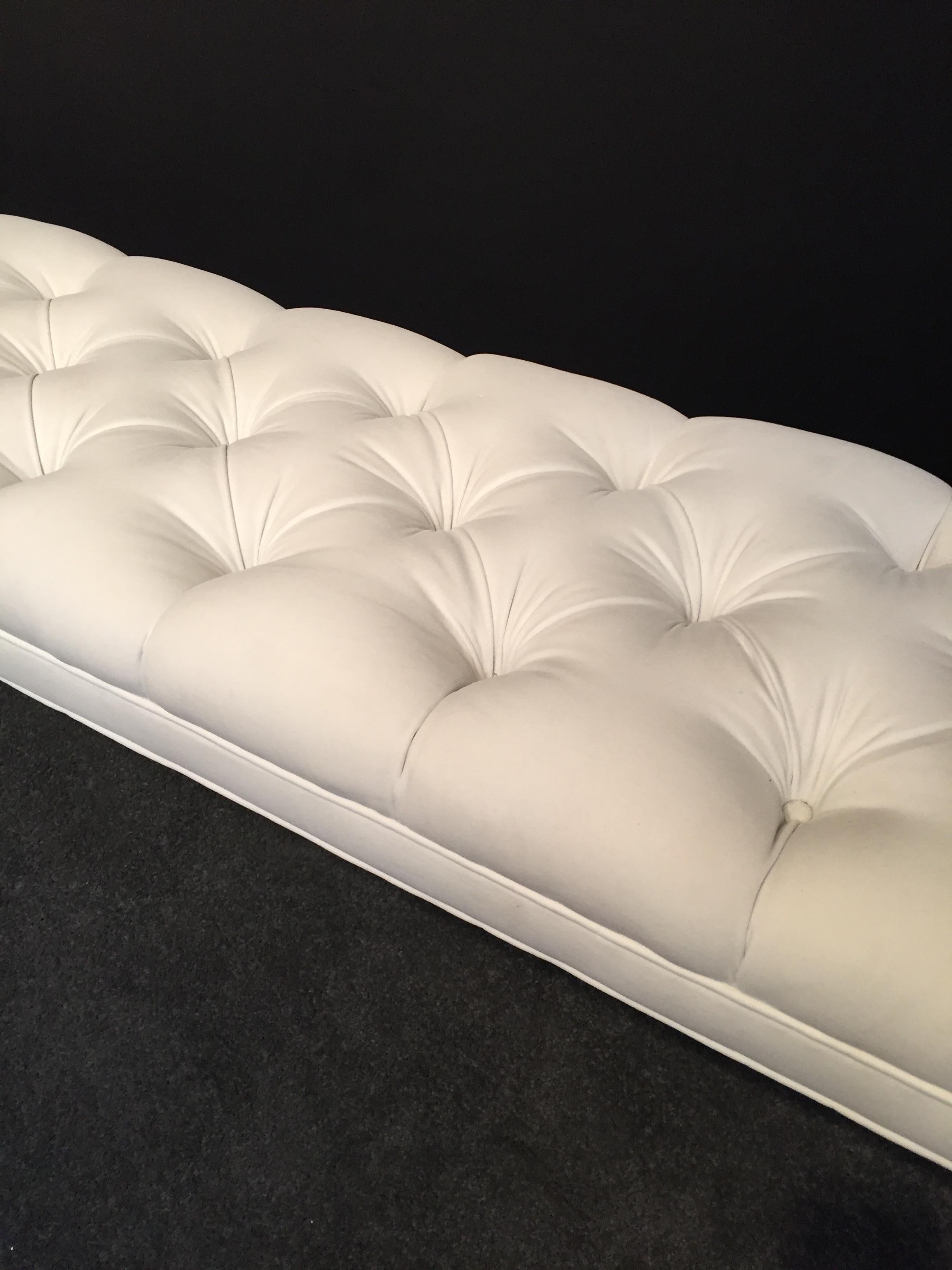Brushed Long Custom Lucite Tufted King Size Bench