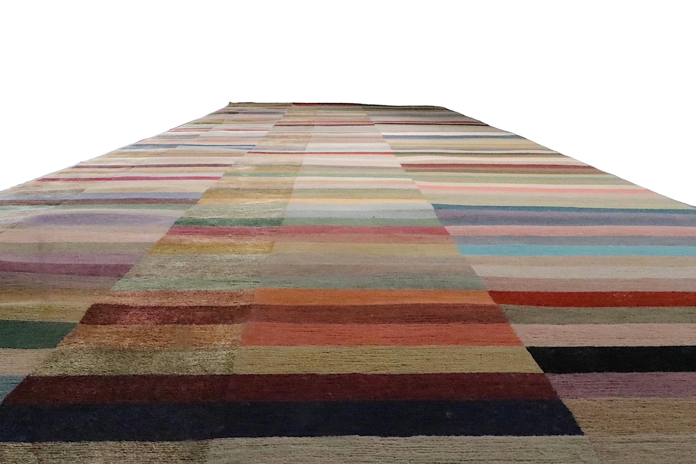 Post-Modern Long Cut Pile Wool and Silk Cut Pile Spectrum Runner by The Rug Company 2010 For Sale