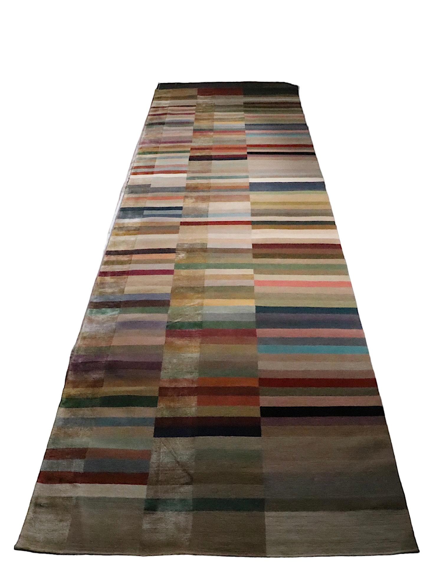 Long Cut Pile Wool and Silk Cut Pile Spectrum Runner by The Rug Company 2010 For Sale 2