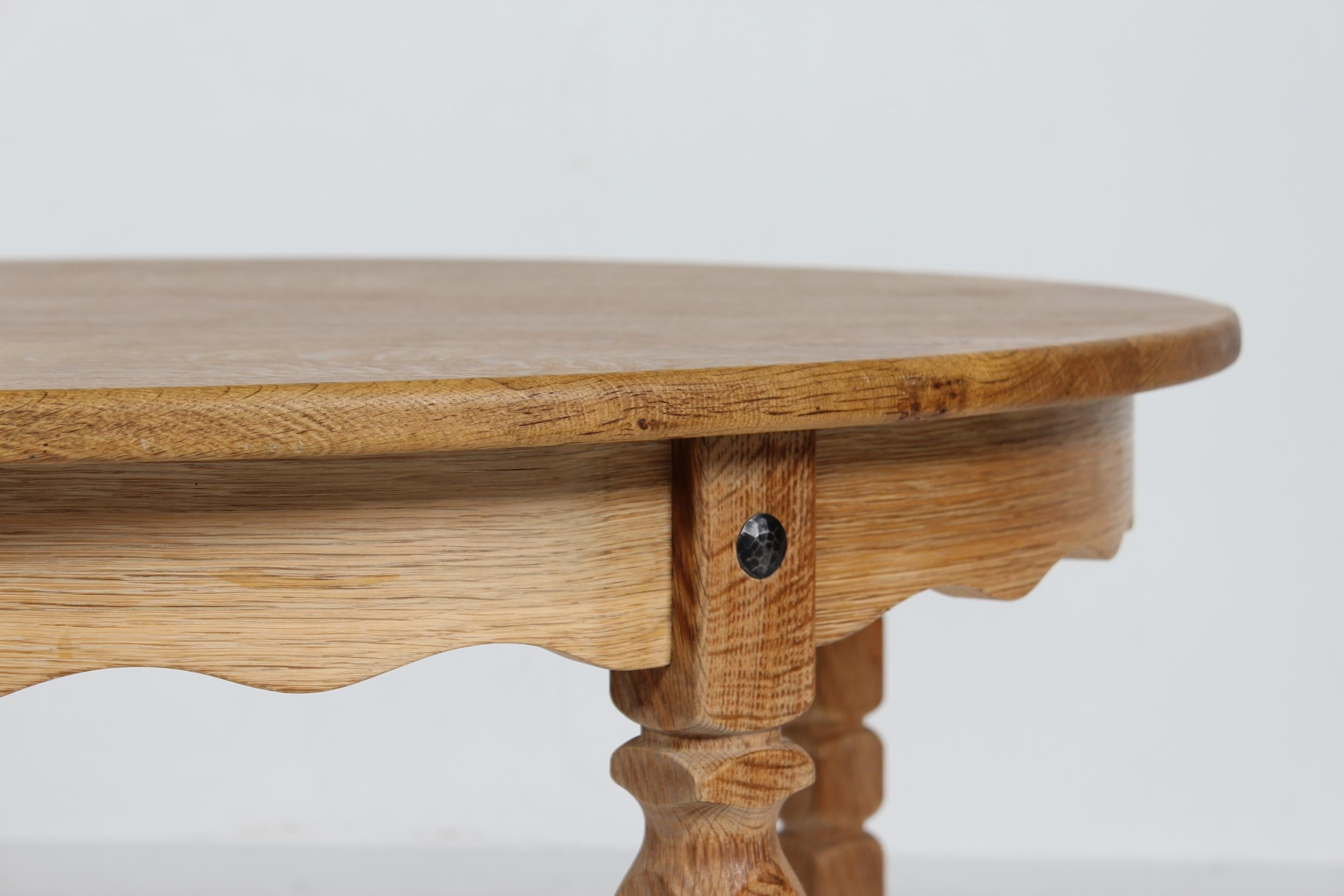 Mid-Century Modern Long Danish 3 Leaves Extendable Dining Table of oak by Henning Kjærnulf 1970s