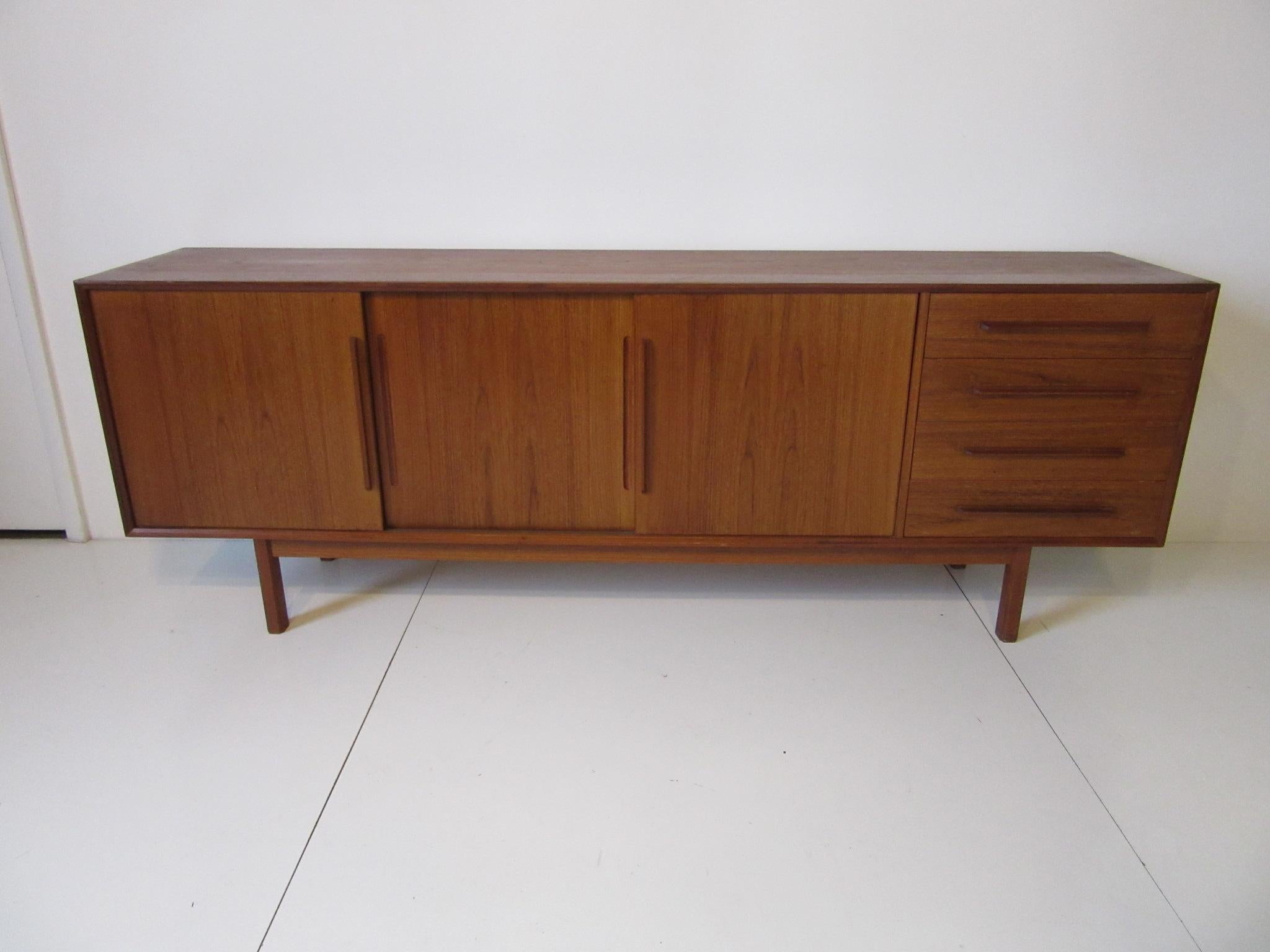 Long Danish Credenza or Sideboard in the style of IB Kofod-Larsen 5