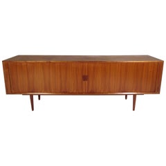 Long Danish Modern Credenza with Finished Back