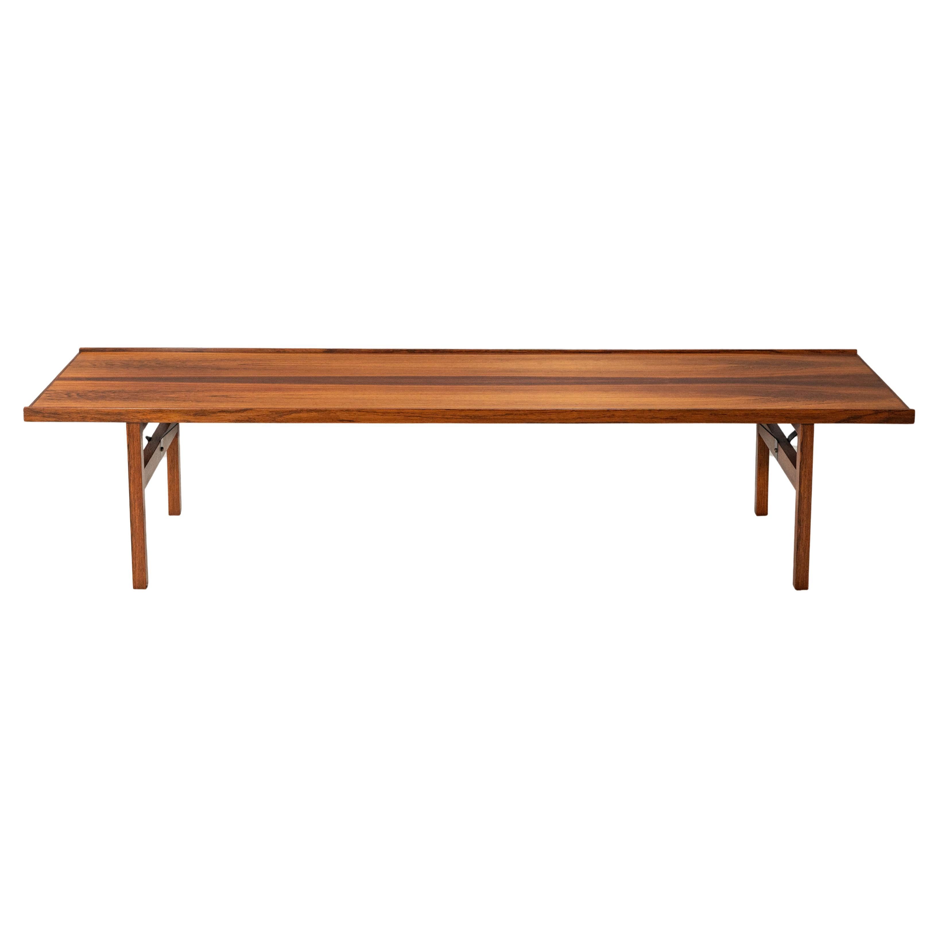 Long banc danois en bois de rose en vente