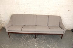 Long Danish Sofa by Bramin w/ Sculpted Teak Legs