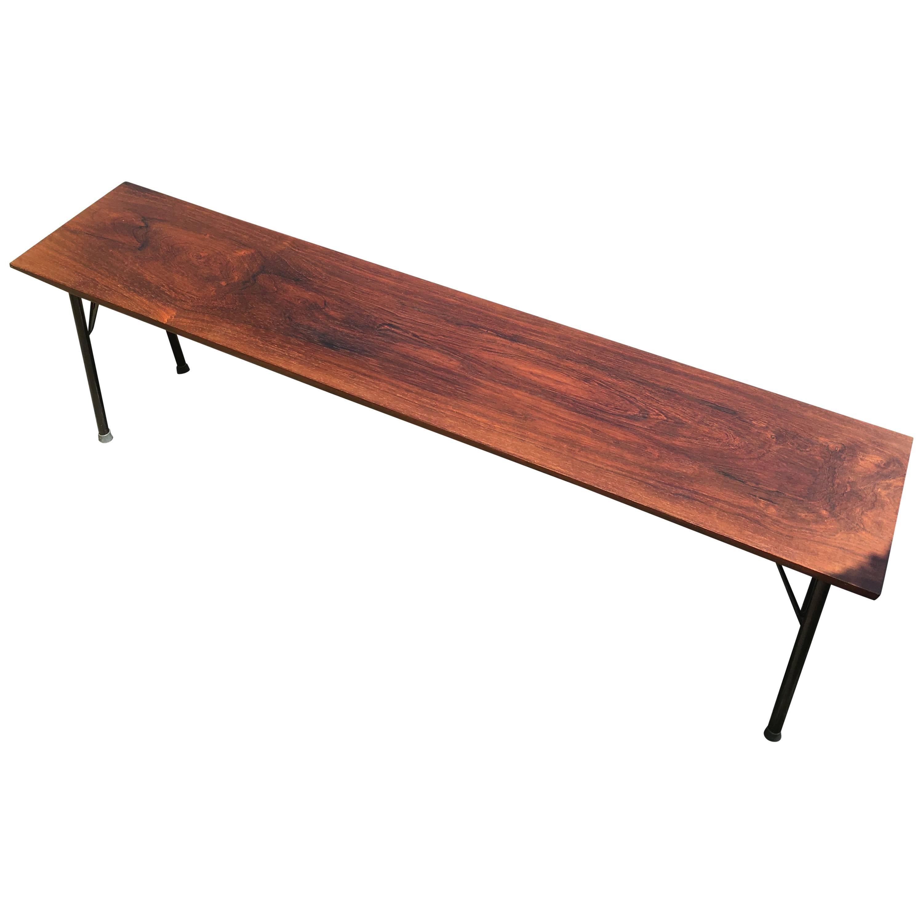 Long Danish Solid Rosewood Bench