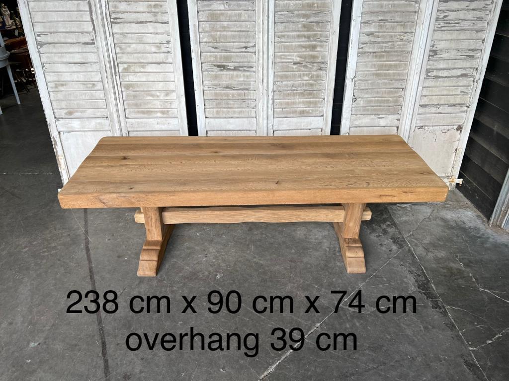 Long & Deep French Bleached Oak Farmhouse Dining Table 10