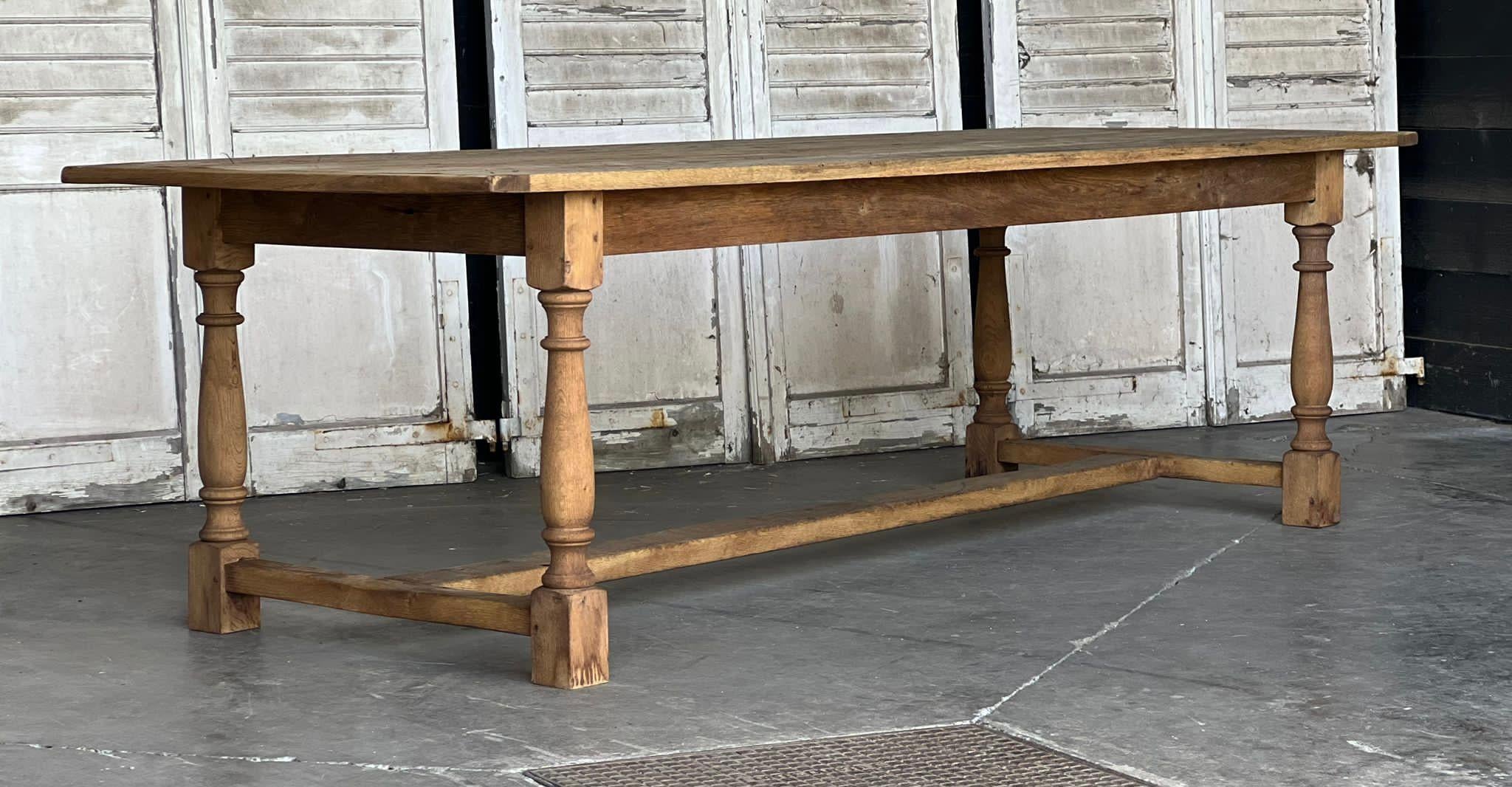 Long & Deep French Bleached Oak Farmhouse Dining Table 3