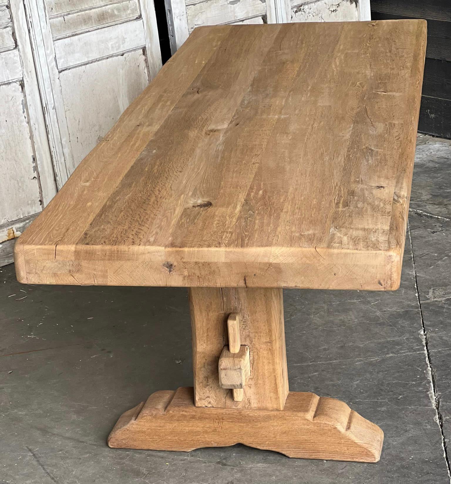 Long & Deep French Bleached Oak Farmhouse Dining Table 5