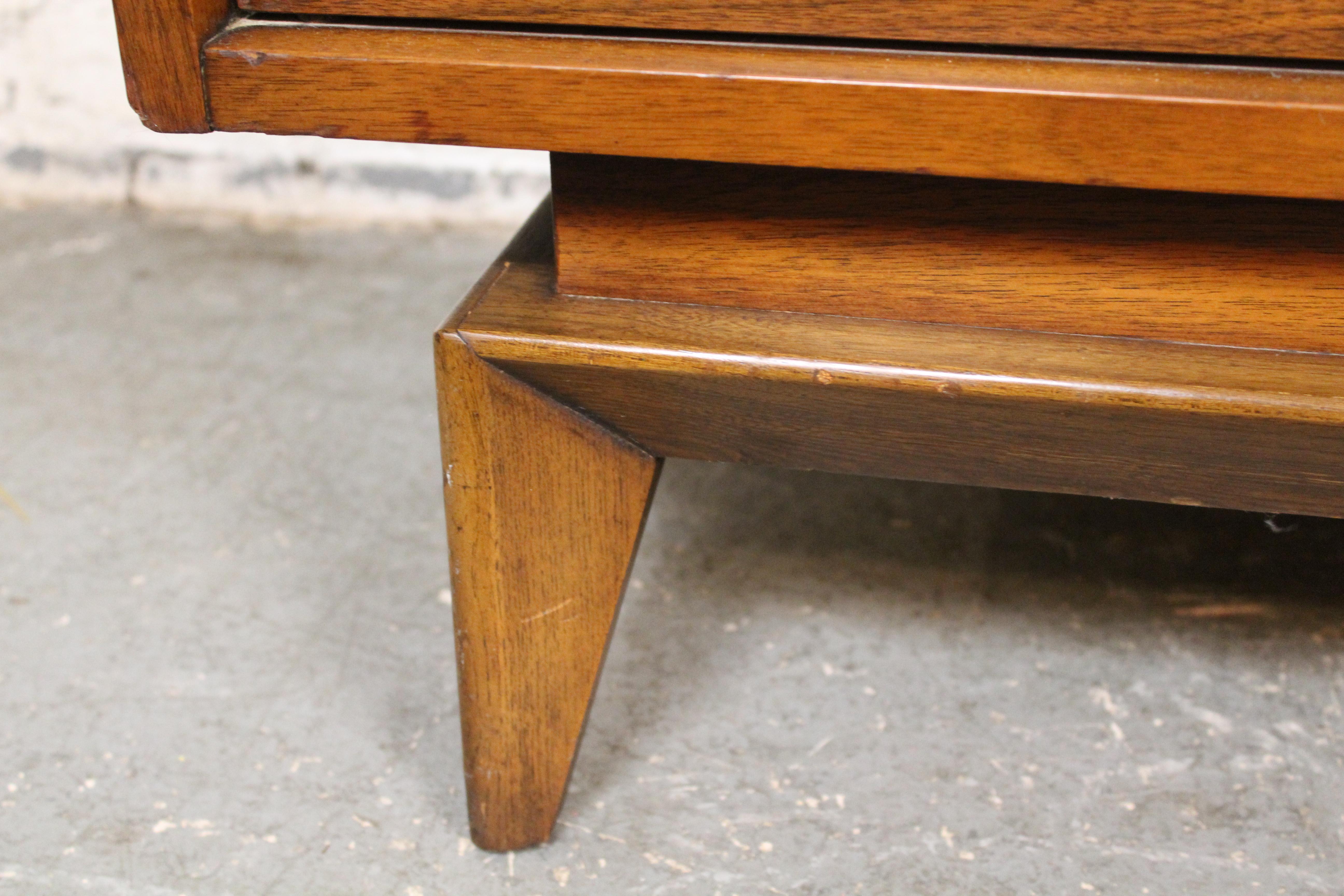 Long Diamond Handle Dresser by American of Martinsville For Sale 5