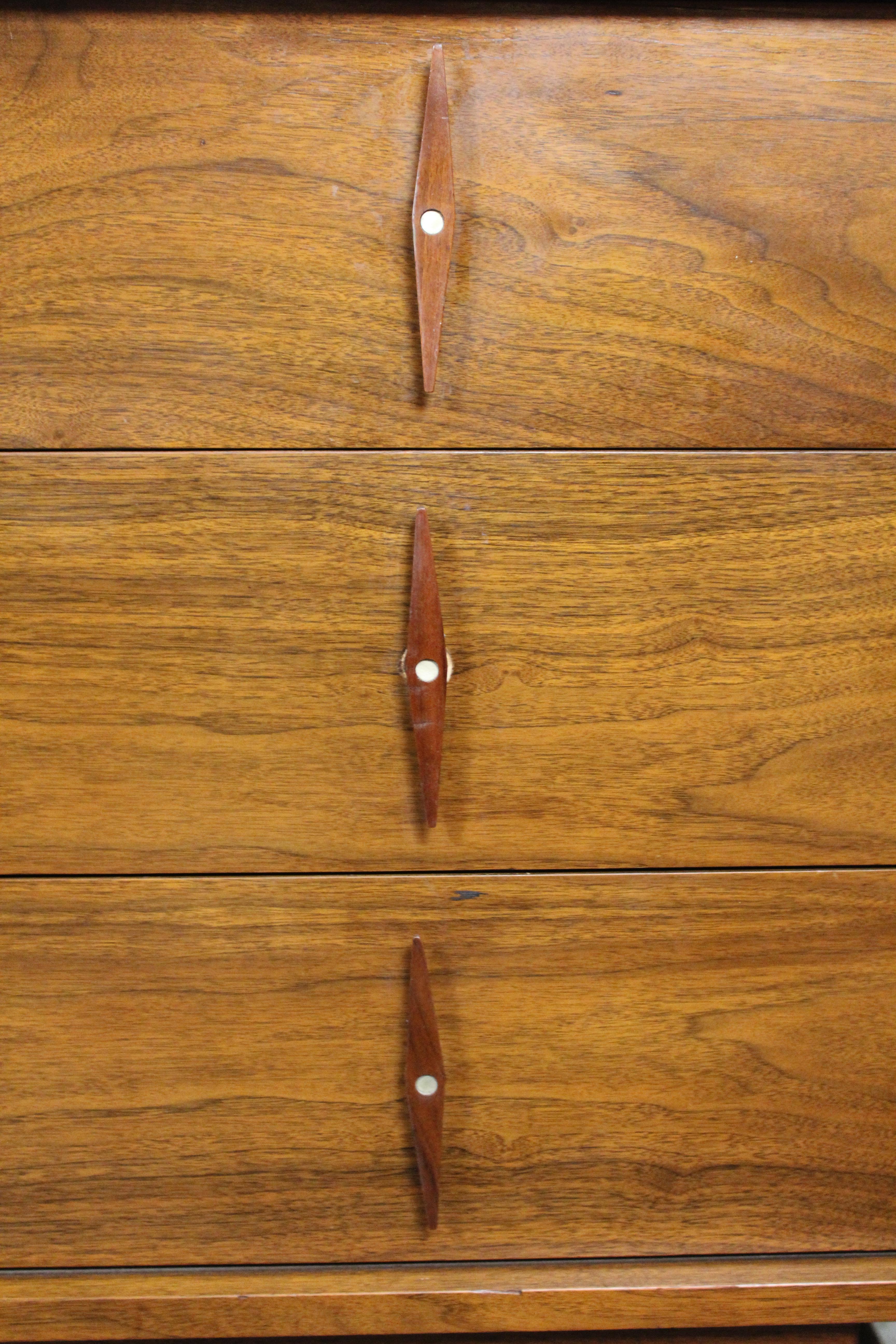 Long Diamond Handle Dresser by American of Martinsville For Sale 1