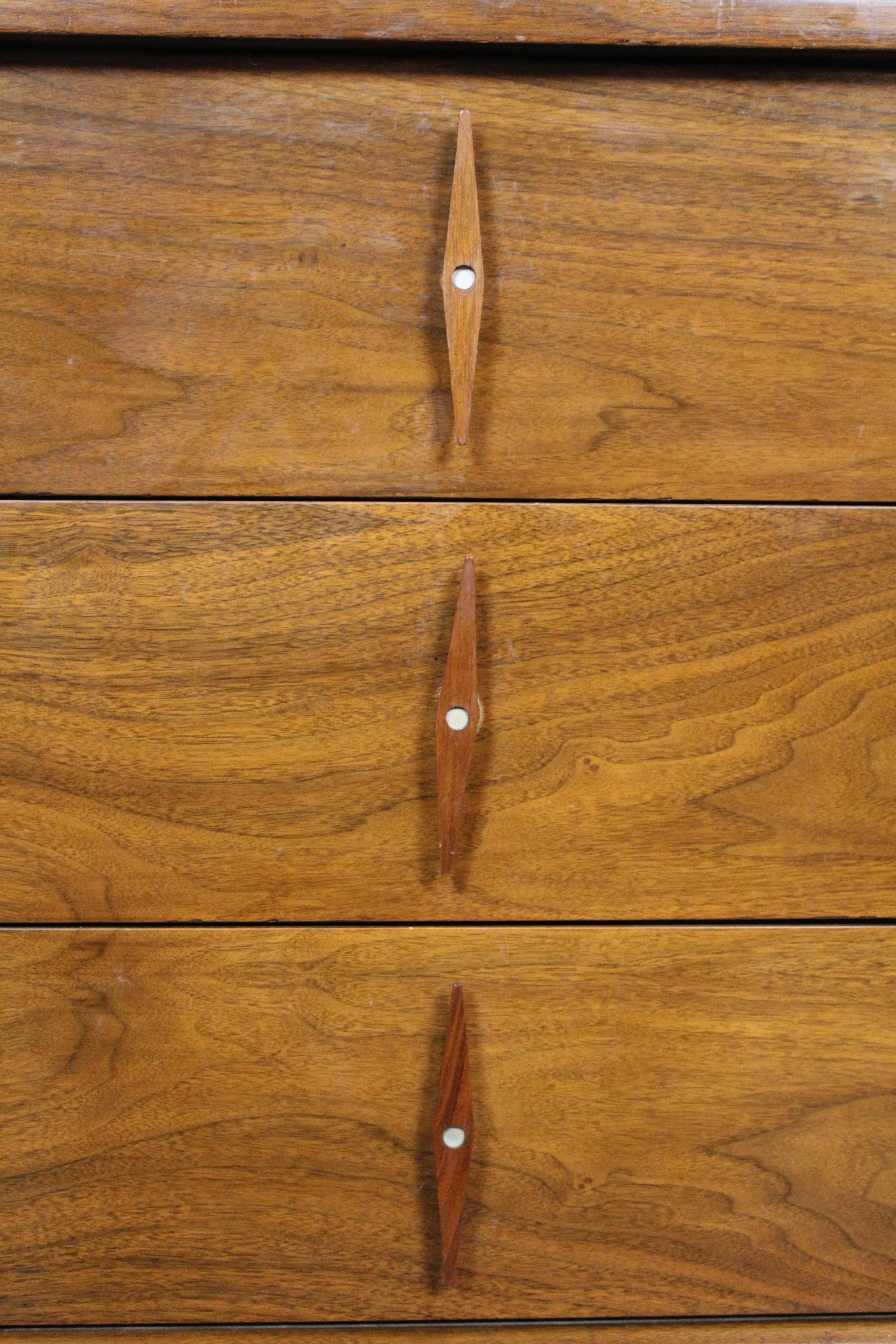 Long Diamond Handle Dresser by American of Martinsville For Sale 2