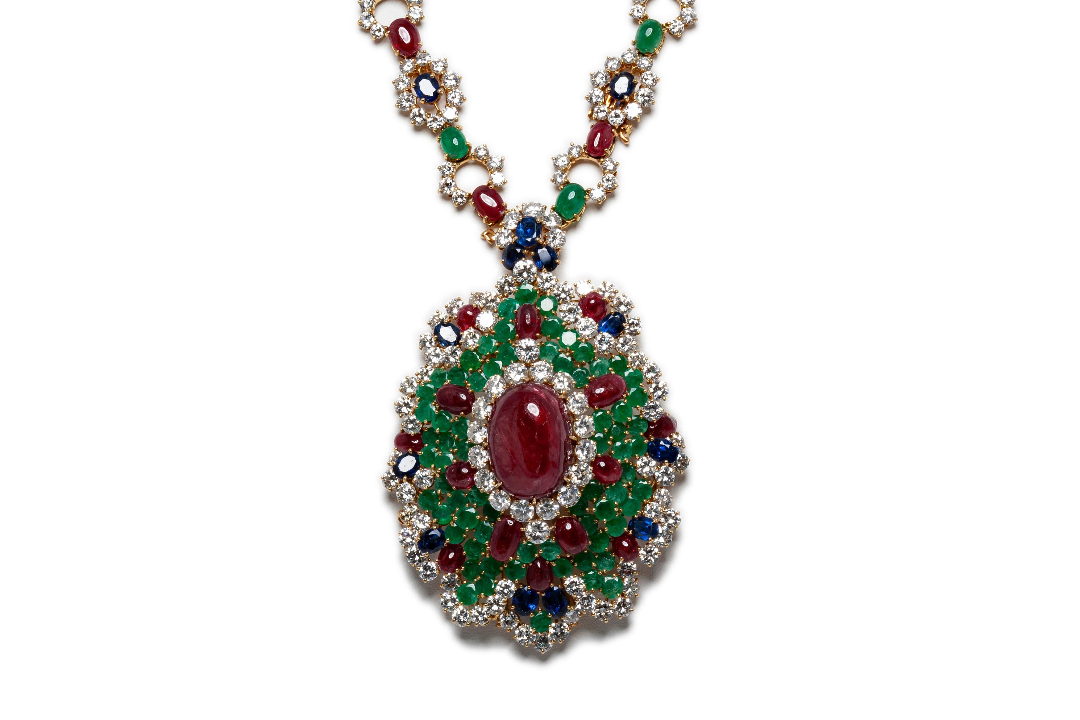 ruby emerald pendant