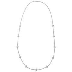 Long Diamond Tennis Necklace with Diamond Motifs