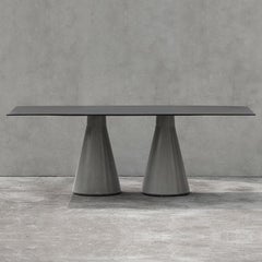 Long Dining Table 'DING' Made of Concrete and Aluminum