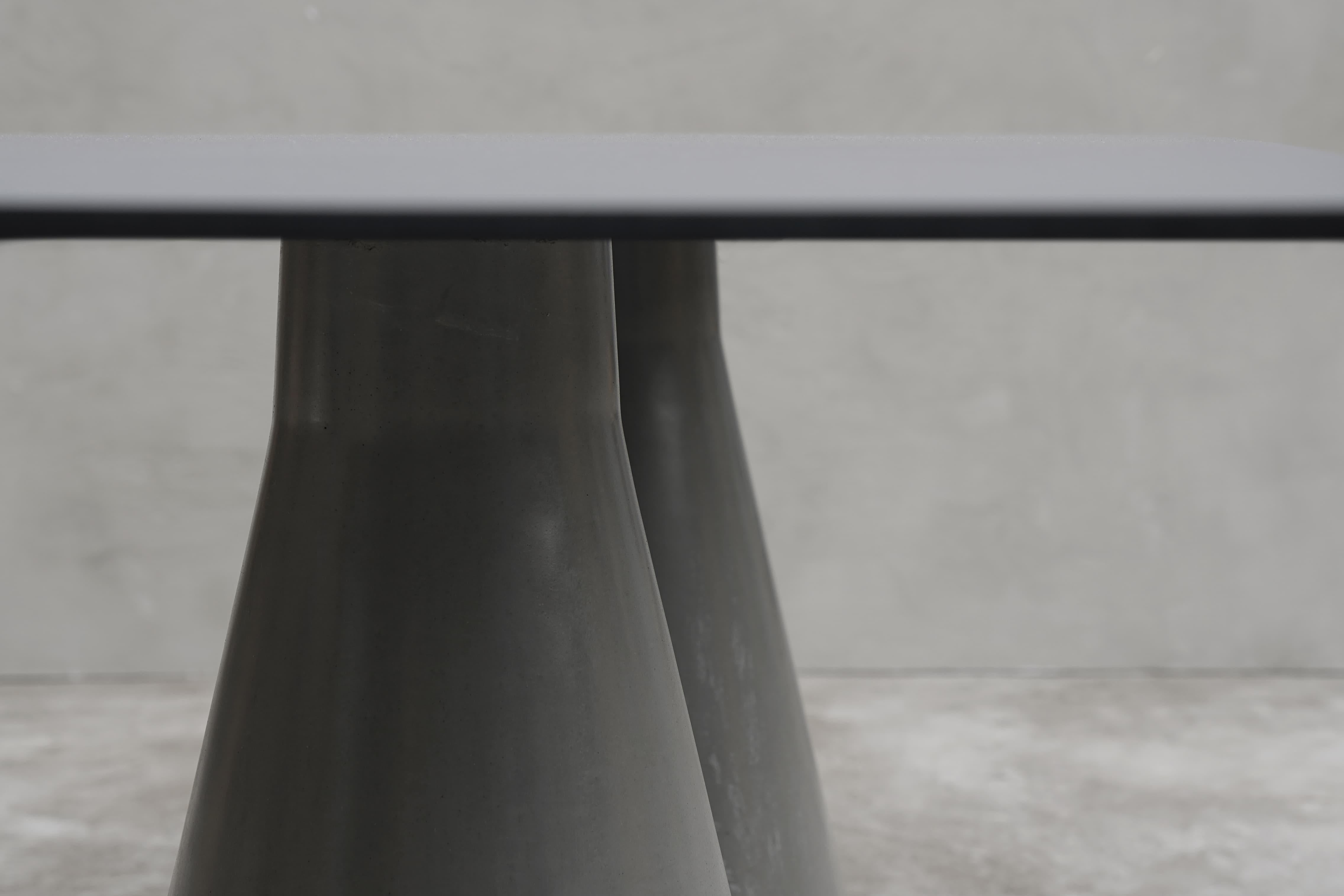 Chinese Long Dining Table 'DING' Made of Concrete and Aluminum For Sale