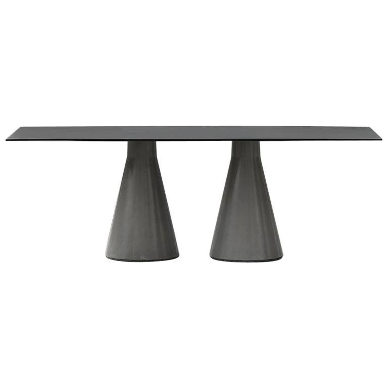 Long Dining Table 'DING' Made of Concrete and Aluminum For Sale at 1stDibs