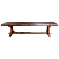 Long Dining Table in Natural Oak, 18th Century