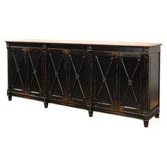 Buffet long de style Directoire noir antique