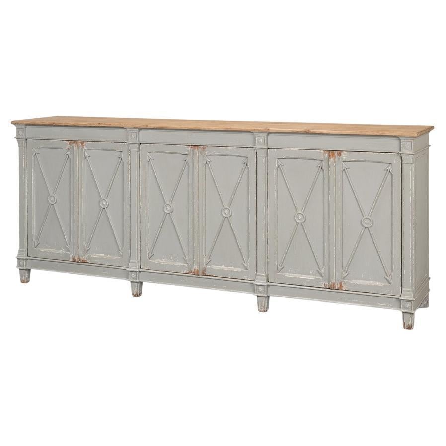 Buffet long de style Directoire gris antique